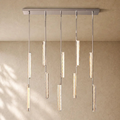 Audubom Crystal Linear Chandelier - Nicke / Classic
