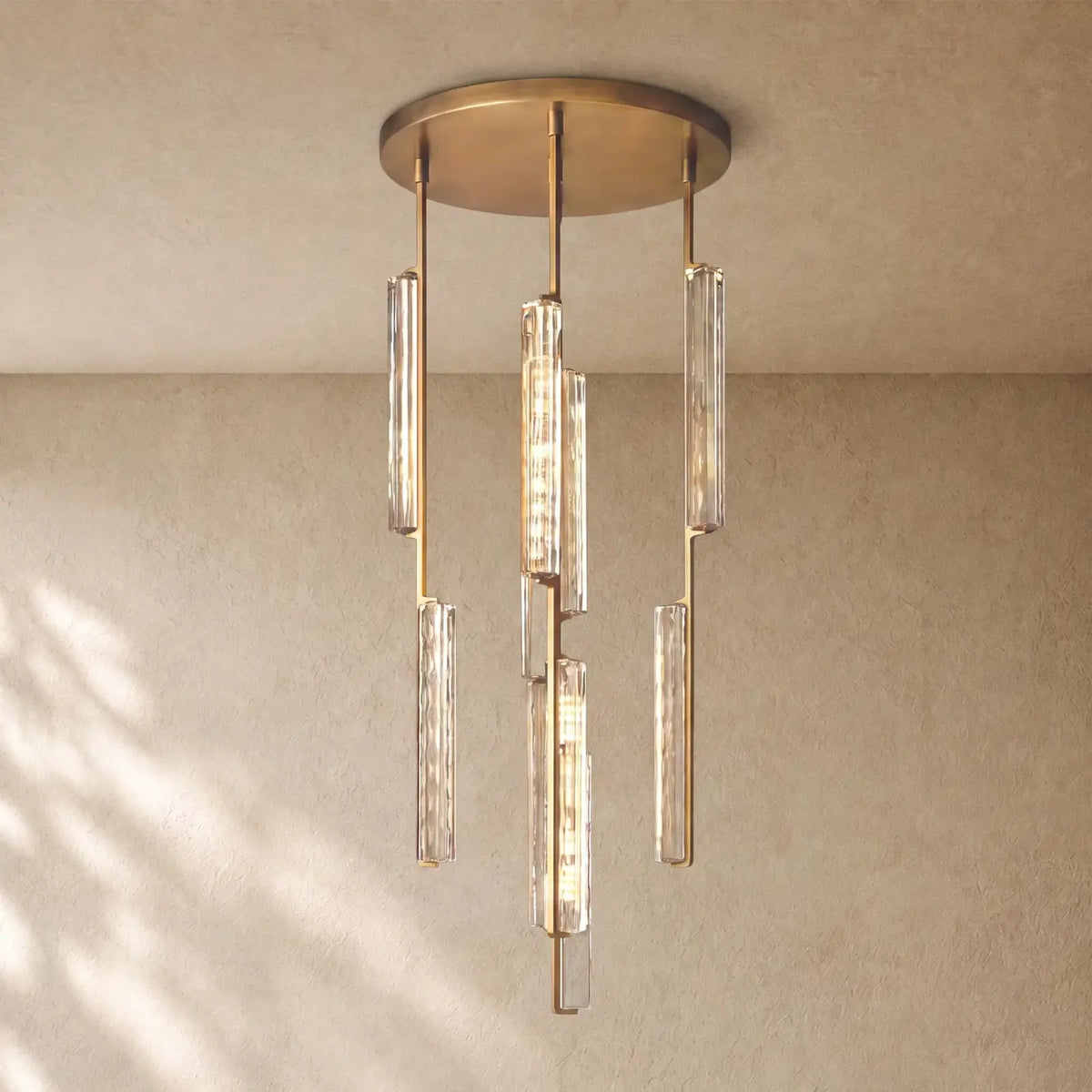 Audubom Crystal Round Chandelier - 24” / Lacquered Burnished Brass / Classic