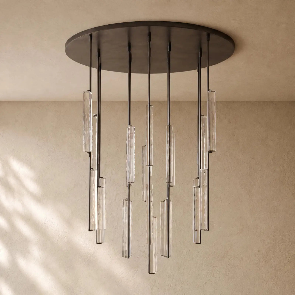 Audubom Crystal Round Chandelier - 56” / Bronze / Classic
