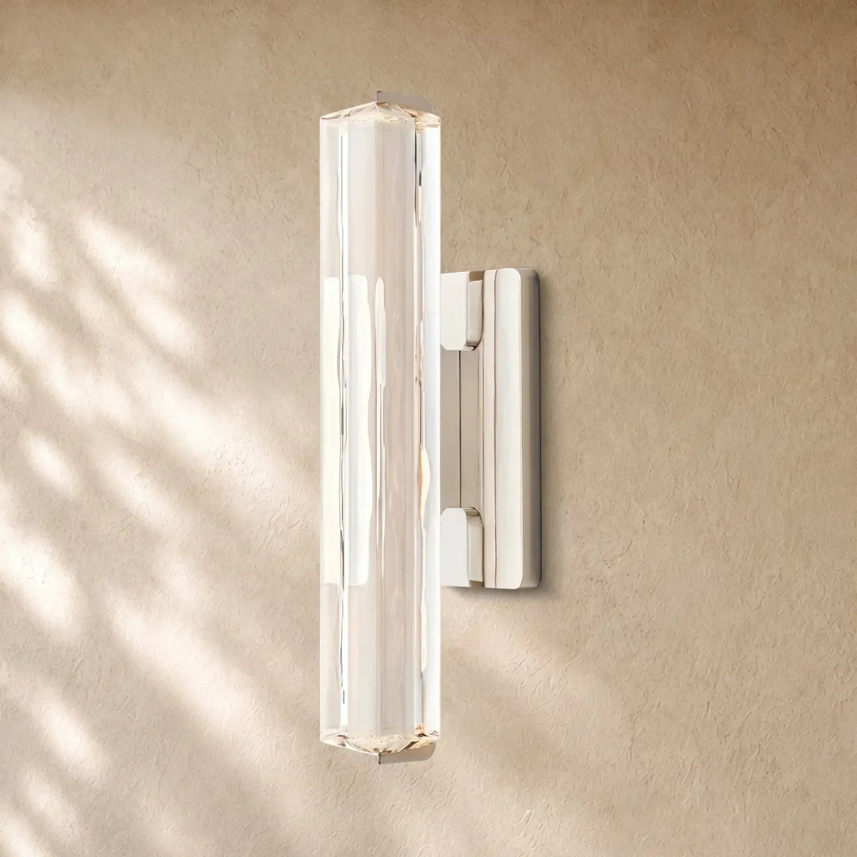 Audubom Crystal Single Sconce - 15’’ / Nickel