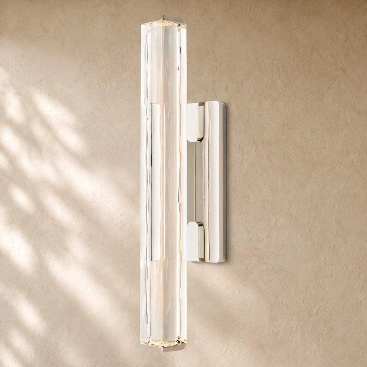 Audubom Crystal Single Sconce - 19’’ / Nickel