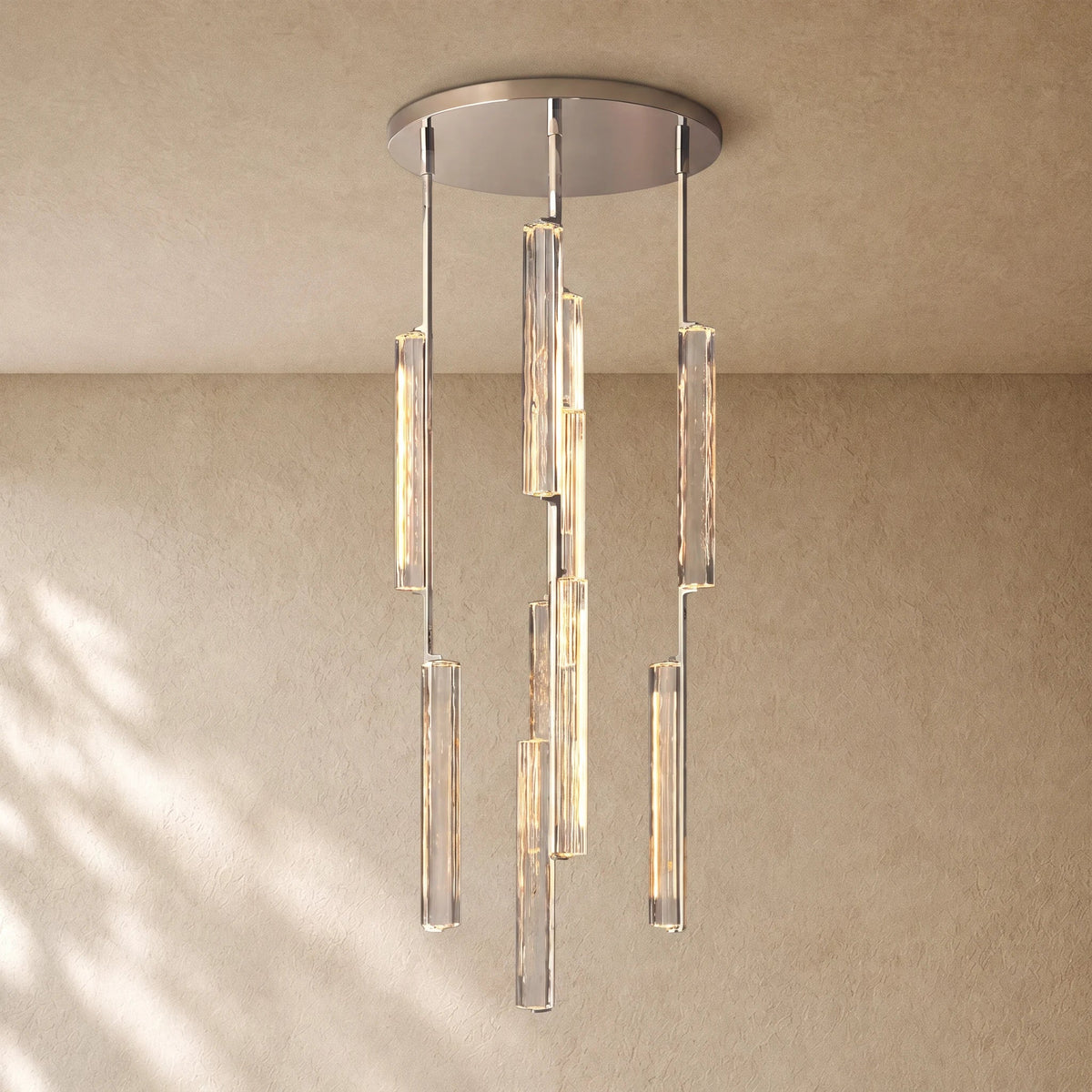 Audubom Crystal Round Chandelier - 24” / Polished Nickel / Classic