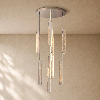 Audubom Crystal Round Chandelier - 24” / Polished Nickel / Classic