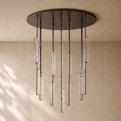 Audubom Crystal Round Chandelier - 56” / Bronze / Classic