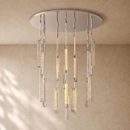Audubom Crystal Round Chandelier - 56” / Polished Nickel / Classic