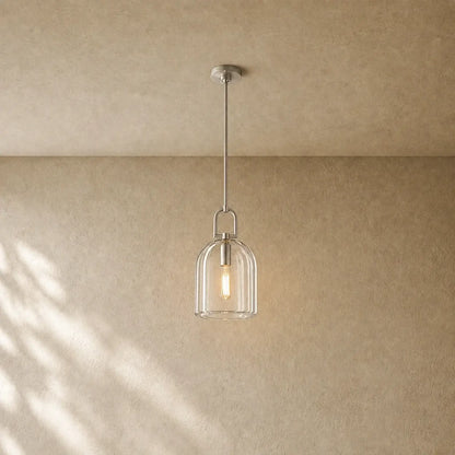 Botanical Cloche Pendant 5’’ 8’’ 10’’ - 8’’ D / Satin Nickel