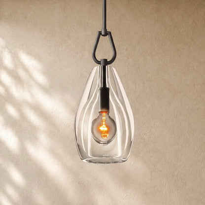Botanical Flute Pendant - 6” / Matte Black