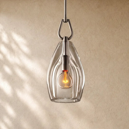 Botanical Flute Pendant - 6” / Satin Nickel