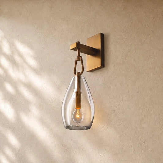 Botanical Flute Wall Sconce - Vintage Brass