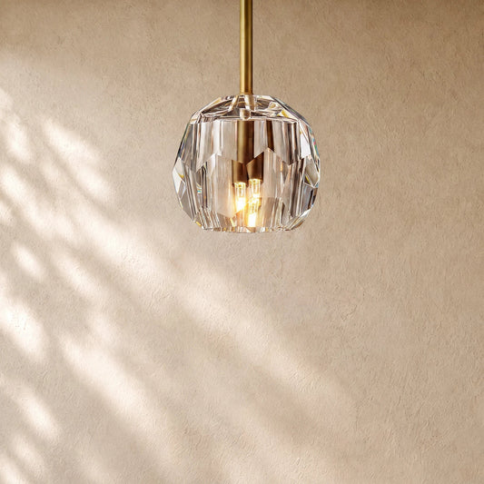 Boulee de Cristal Pendant Light - Lacquered Brass / Clear / Rods
