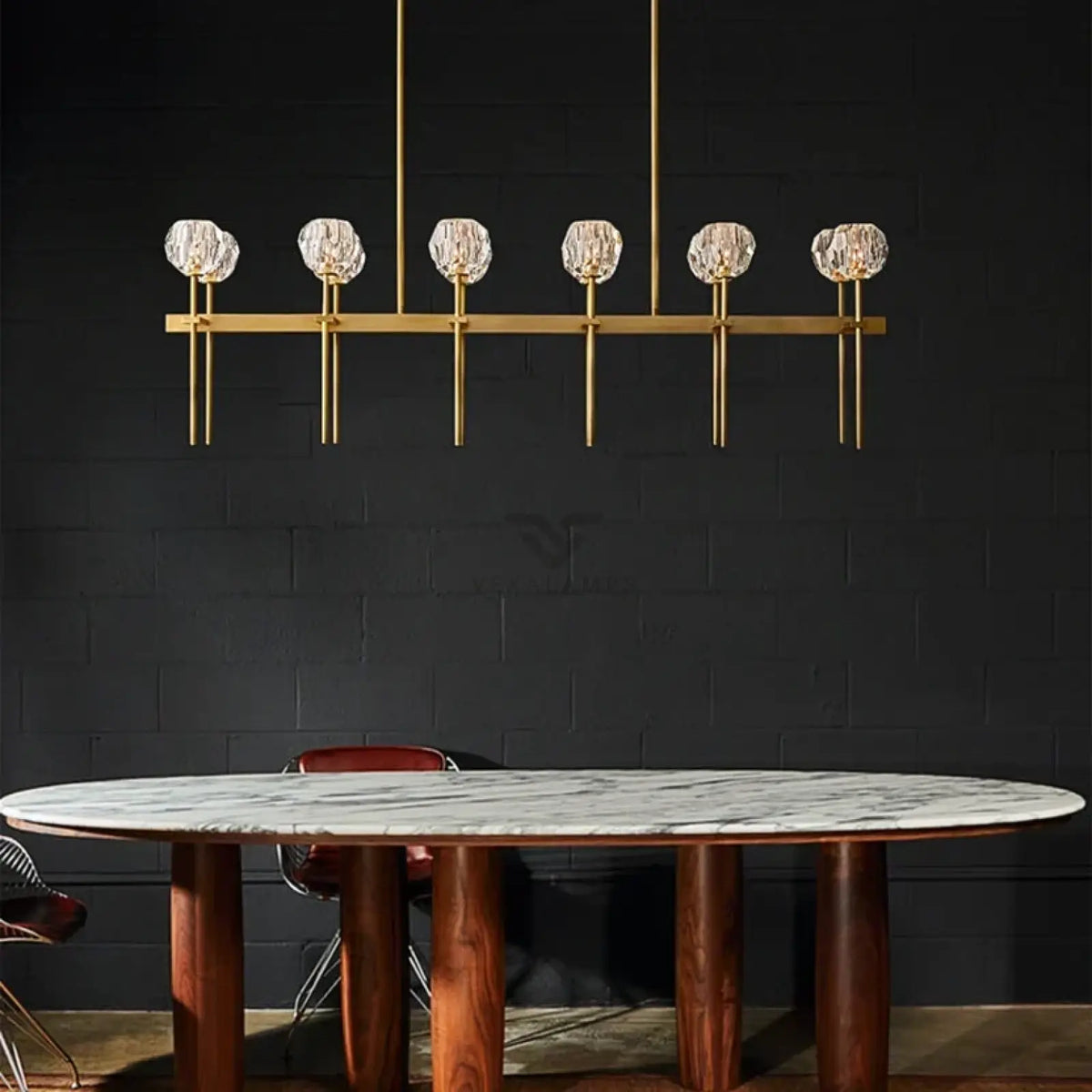 Boulee de Cristal Double Linear Chandelier 60’’