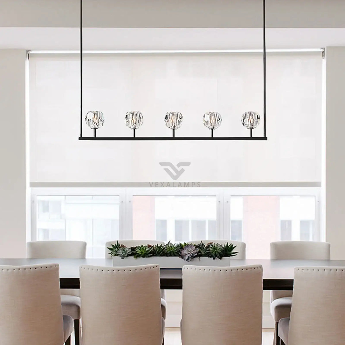 Boulee de Cristal Glass Linear Chandelier 48’’ 60’’