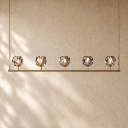 Boulee de Cristal Glass Linear Chandelier 48’’ 60’’ - 48’’ / Lacquered Brass / Clear