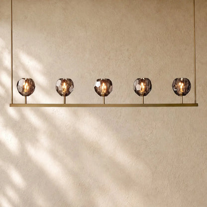 Boulee de Cristal Glass Linear Chandelier 48’’ 60’’ - 48’’ / Lacquered Brass / Smoked