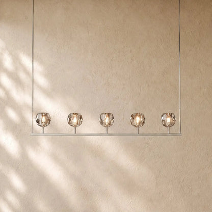 Boulee de Cristal Glass Linear Chandelier 48’’ 60’’ - 48’’ / Polished Nickel / Clear