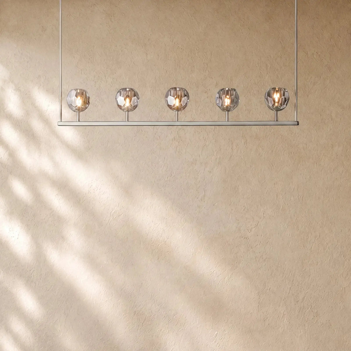 Boulee de Cristal Glass Linear Chandelier 48’’ 60’’ - 48’’ / Polished Nickel / Smoked