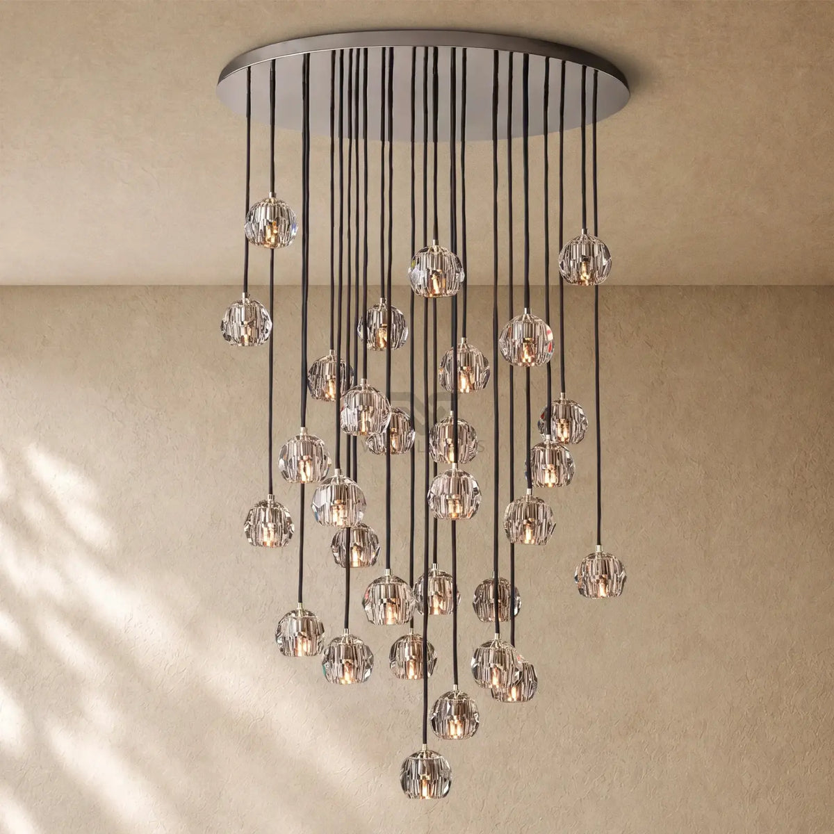 Boulee de Cristal Glass Round Cluster Chandelier