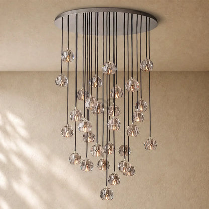 Boulee de Cristal Glass Round Cluster Chandelier