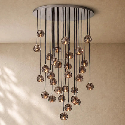 Boulee de Cristal Glass Round Cluster Chandelier