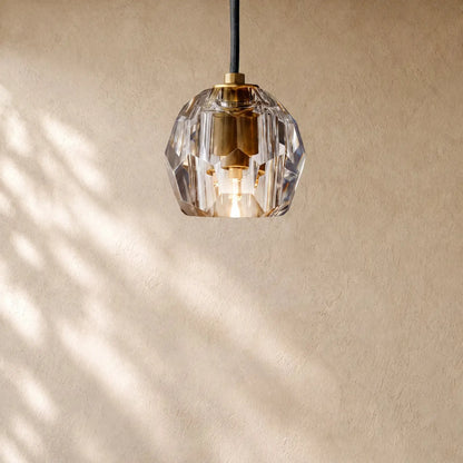 Boulee de Cristal Pendant Light - Lacquered Brass / Smoked / Cord