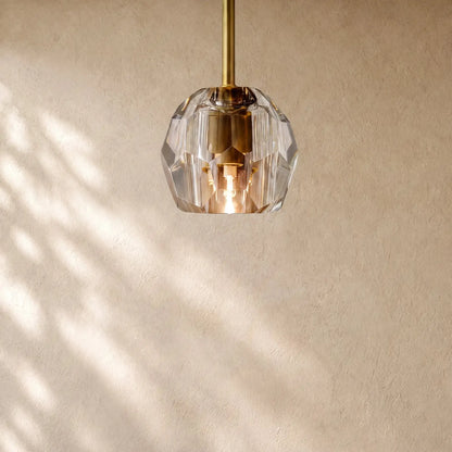 Boulee de Cristal Pendant Light - Lacquered Brass / Smoked / Rods