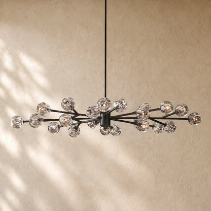 Boulee De Cristal Round Chandelier 24’’ 36’’ 48’’ 60’’ 72’’ - 72’’ / Clear / Bronze