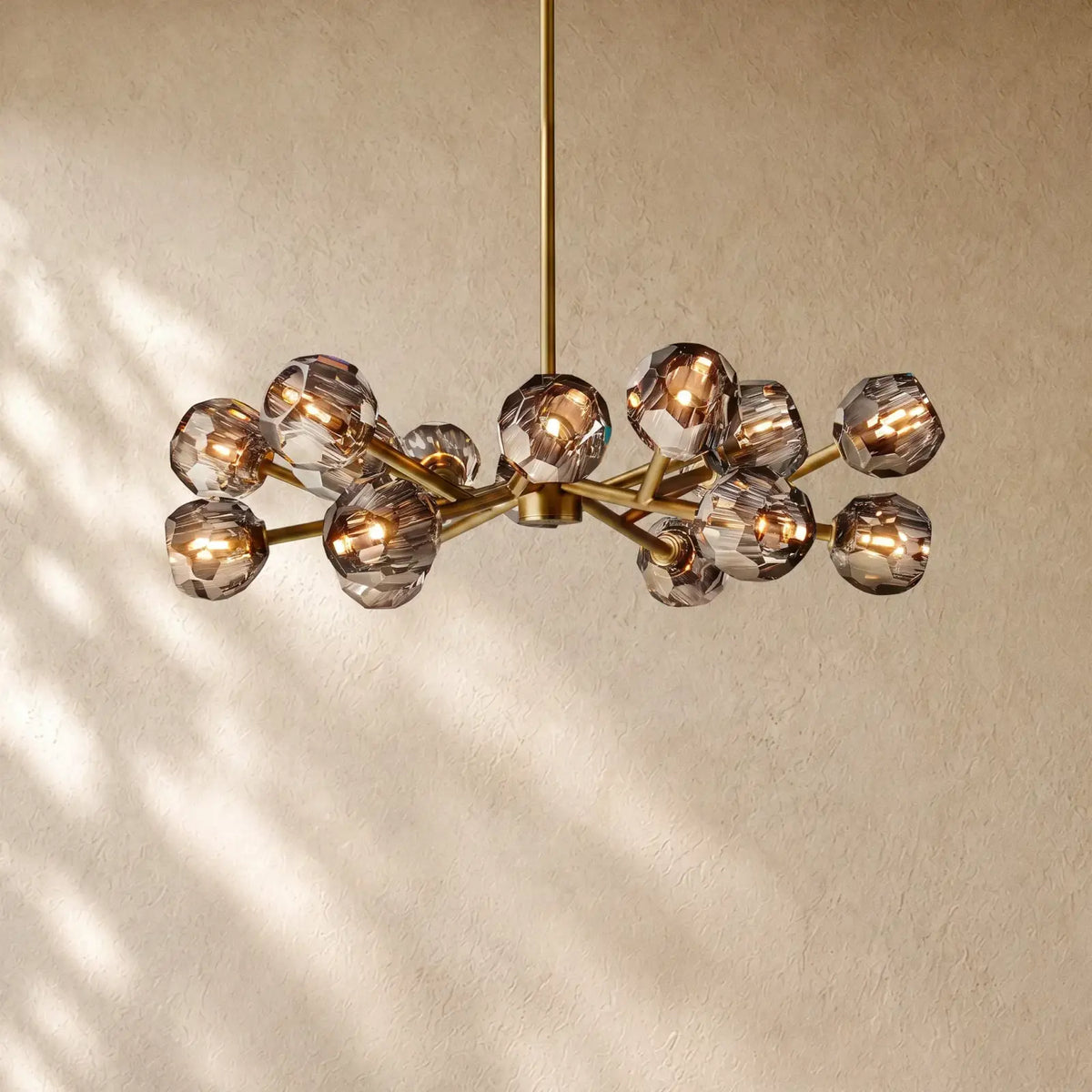 Boulee De Cristal Round Chandelier 24’’ 36’’ 48’’ 60’’ 72’’ - 36’’ / Smoke / Brass