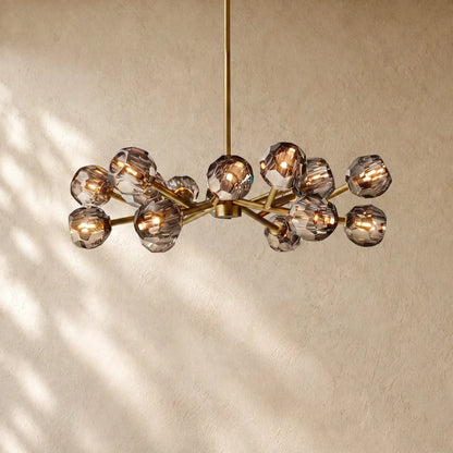 Boulee De Cristal Round Chandelier 24’’ 36’’ 48’’ 60’’ 72’’ - 36’’ / Smoke / Brass