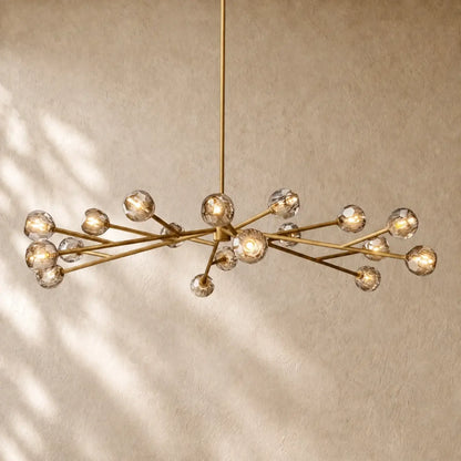 Boulee De Cristal Round Chandelier 24’’ 36’’ 48’’ 60’’ 72’’ - 72’’ / Smoke / Brass