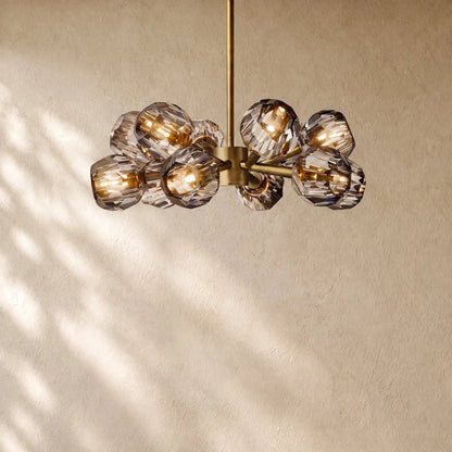 Boulee De Cristal Round Chandelier 24’’ 36’’ 48’’ 60’’ 72’’ - 24’’ / Smoke / Brass