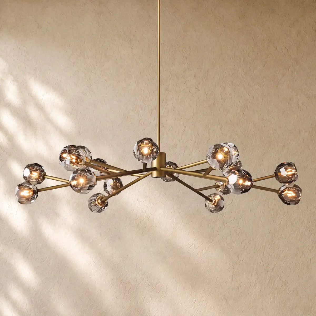 Boulee De Cristal Round Chandelier 24’’ 36’’ 48’’ 60’’ 72’’ - 60’’ / Smoke / Brass