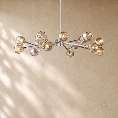 Boulee De Cristal Round Chandelier 24’’ 36’’ 48’’ 60’’ 72’’ - 48’’ / Smoke / Nickle