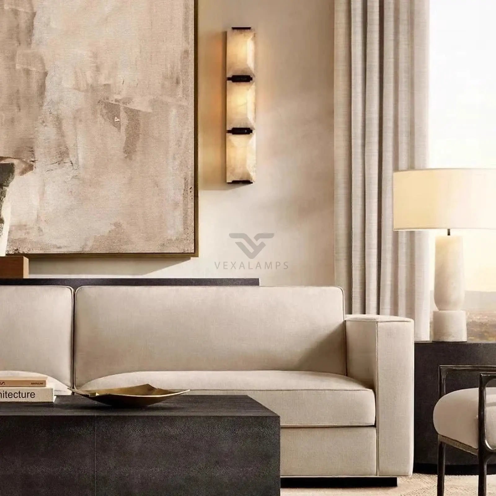 Brookhill Alabaster Crystal Sconce - Wall Sconce