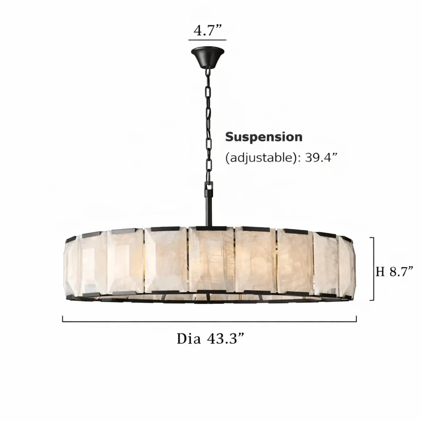 Brookhill Alabaster Round Chandelier 43’’ - Chandelier