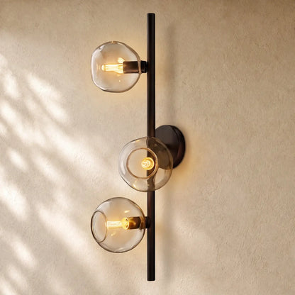 Bubble Glass Cascade Sconce - Bronze / Clear