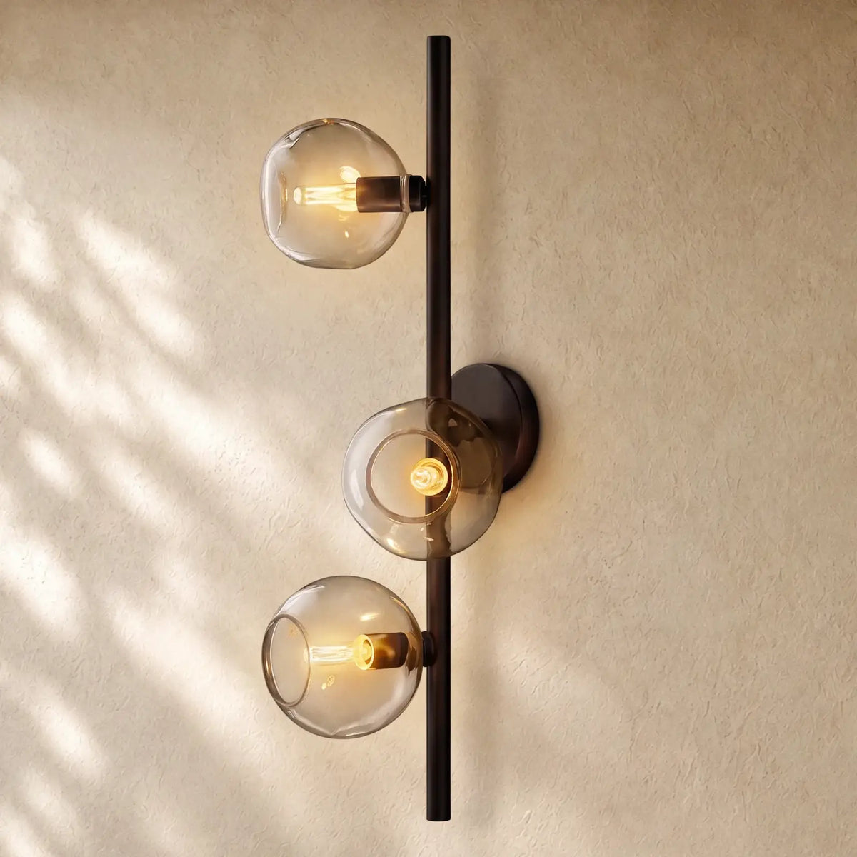Bubble Glass Cascade Sconce - Bronze / Smoke
