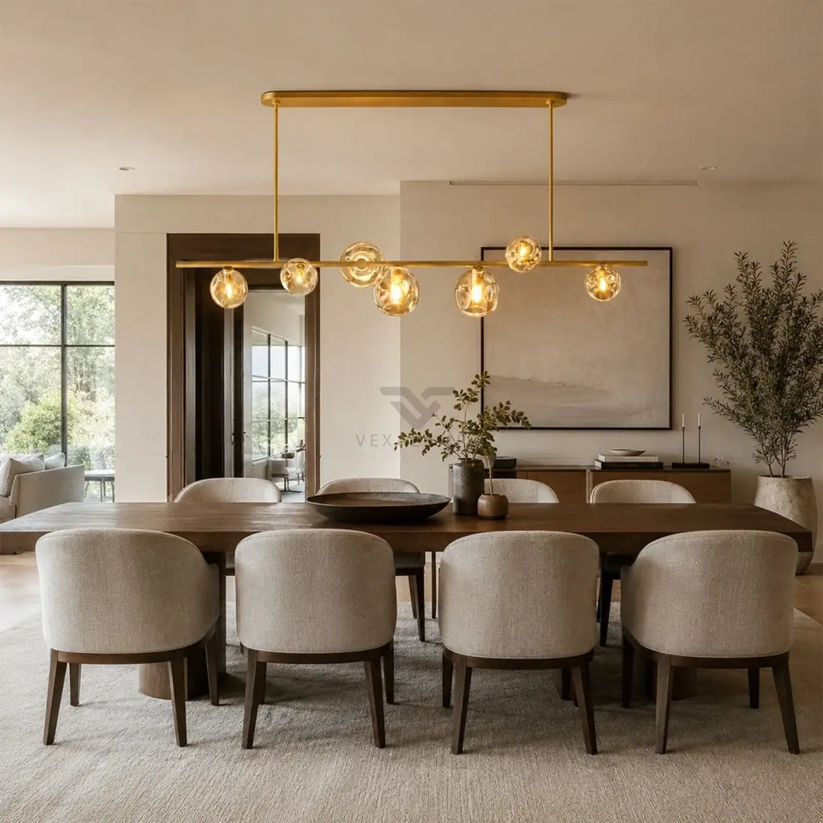 Bubble Glass Linear Chandelier