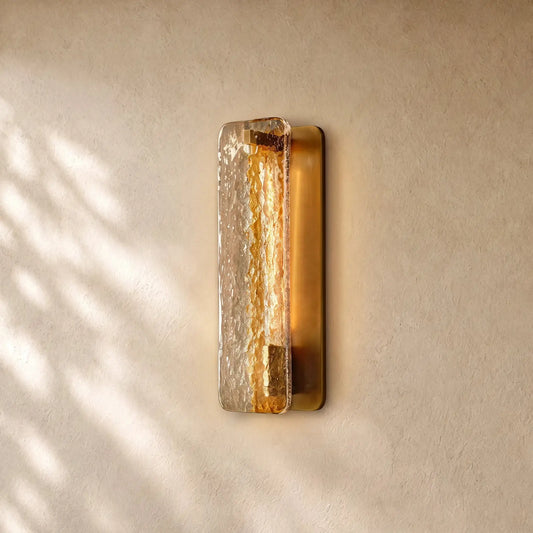 Calametta Glass Sconce - Lacquered Burnished Brass / 13’’
