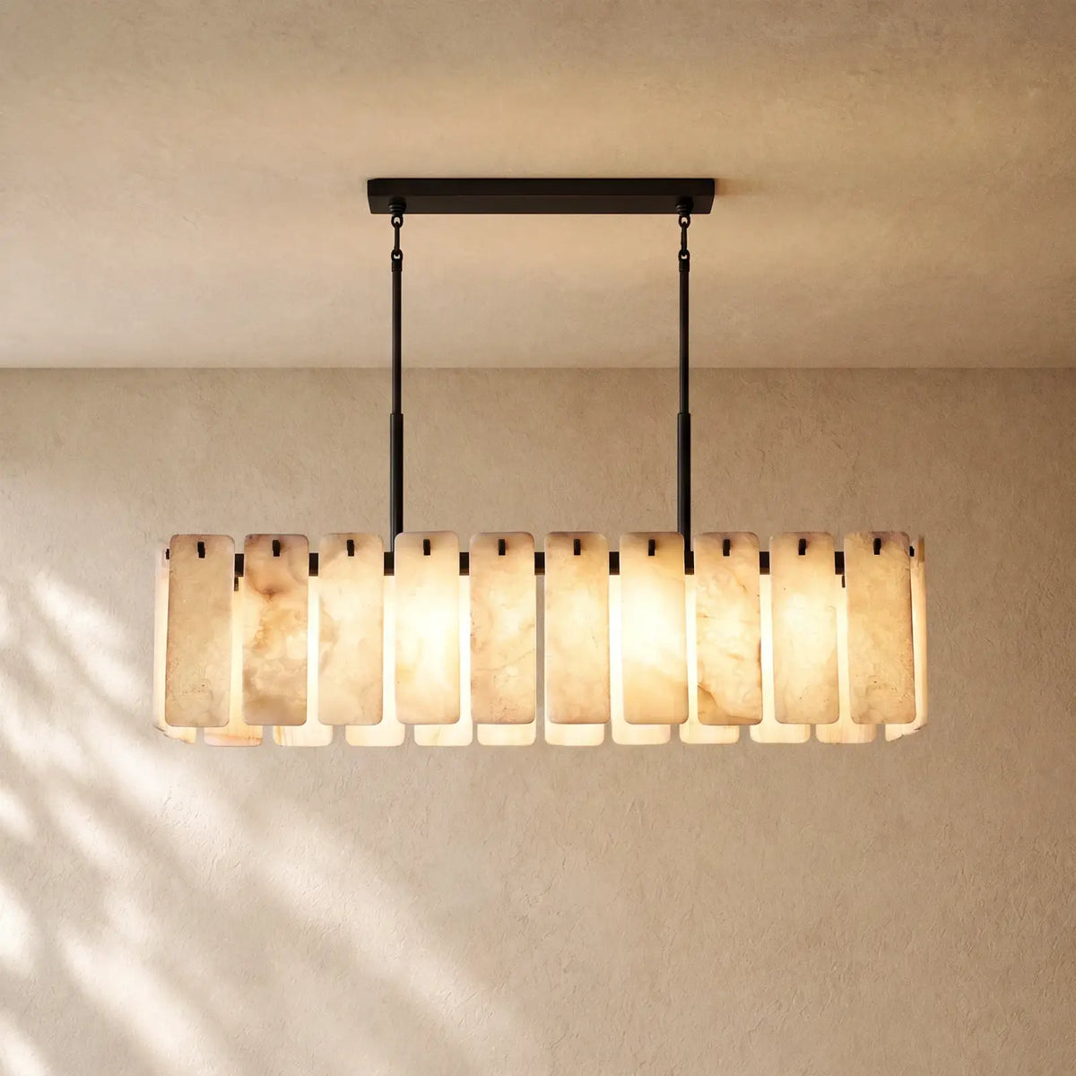 Calametta Onyx Rectangular Chandelier - Bronze / 60’’
