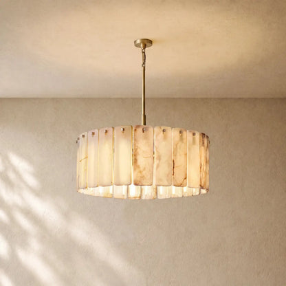 Calametta Onyx Round Chandelier - Lacquered Burnished Brass / 36’’