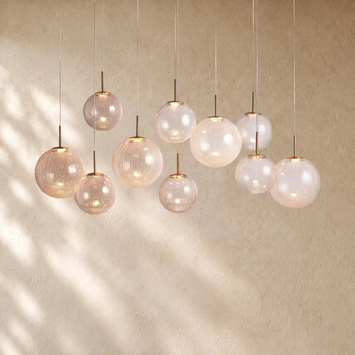 Casenin Modern Linear Chandelier - 55’’ 10-Light / Crackle