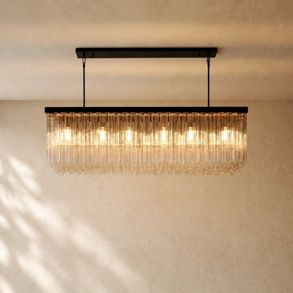 Ciello Rectangular Chandelier - Bronze / 72’’
