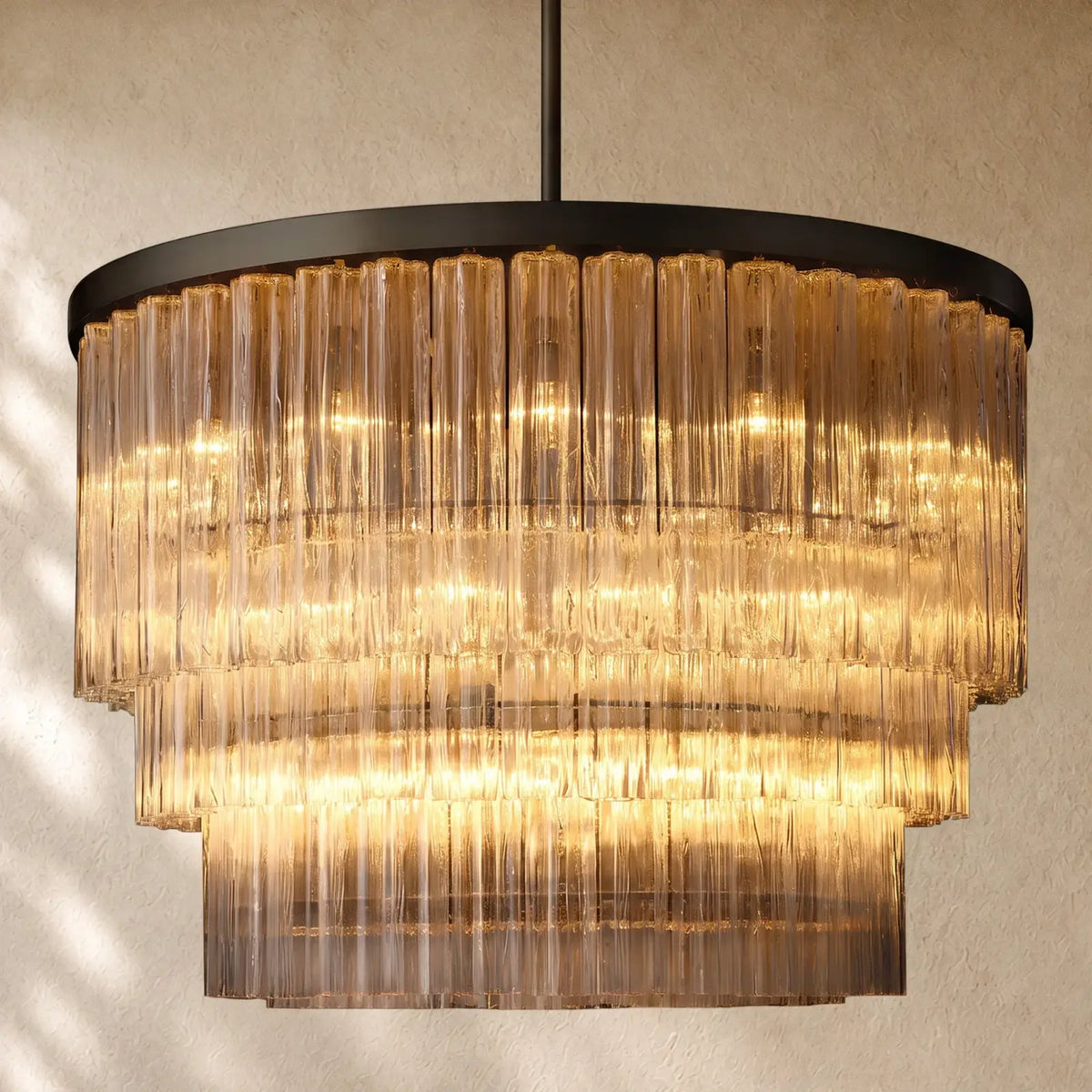 Ciello Three-Tier Round Chandelier - Bronze / 48’’