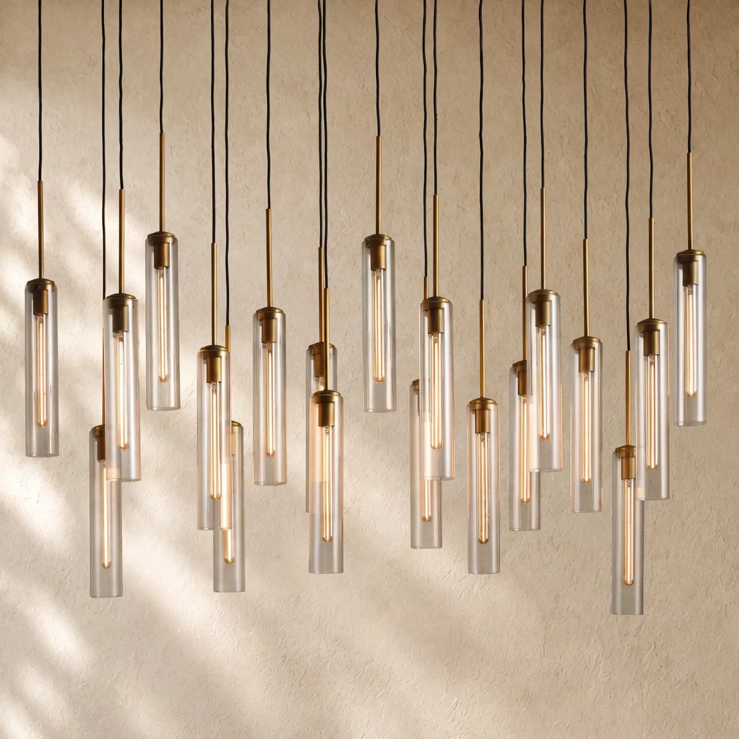 Collane Linear Glass Chandelier - Fluted Glass