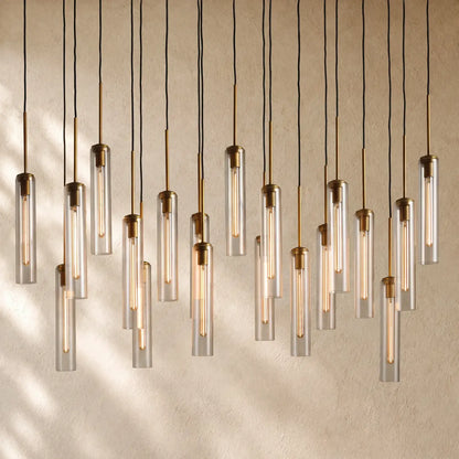Collane Linear Glass Chandelier - Fluted Glass