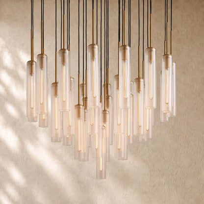 Collane Round Chandelier - 48’’ / Fluted Glass