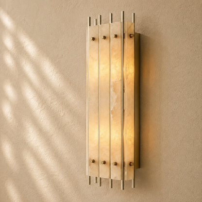 San Marcon Alabaster Grand Rectangular Sconce