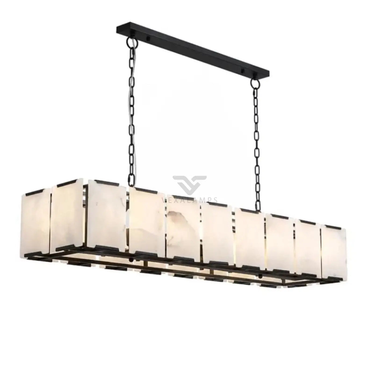 Daybreak Alabaster Rectangle Chandelier - Chandelier