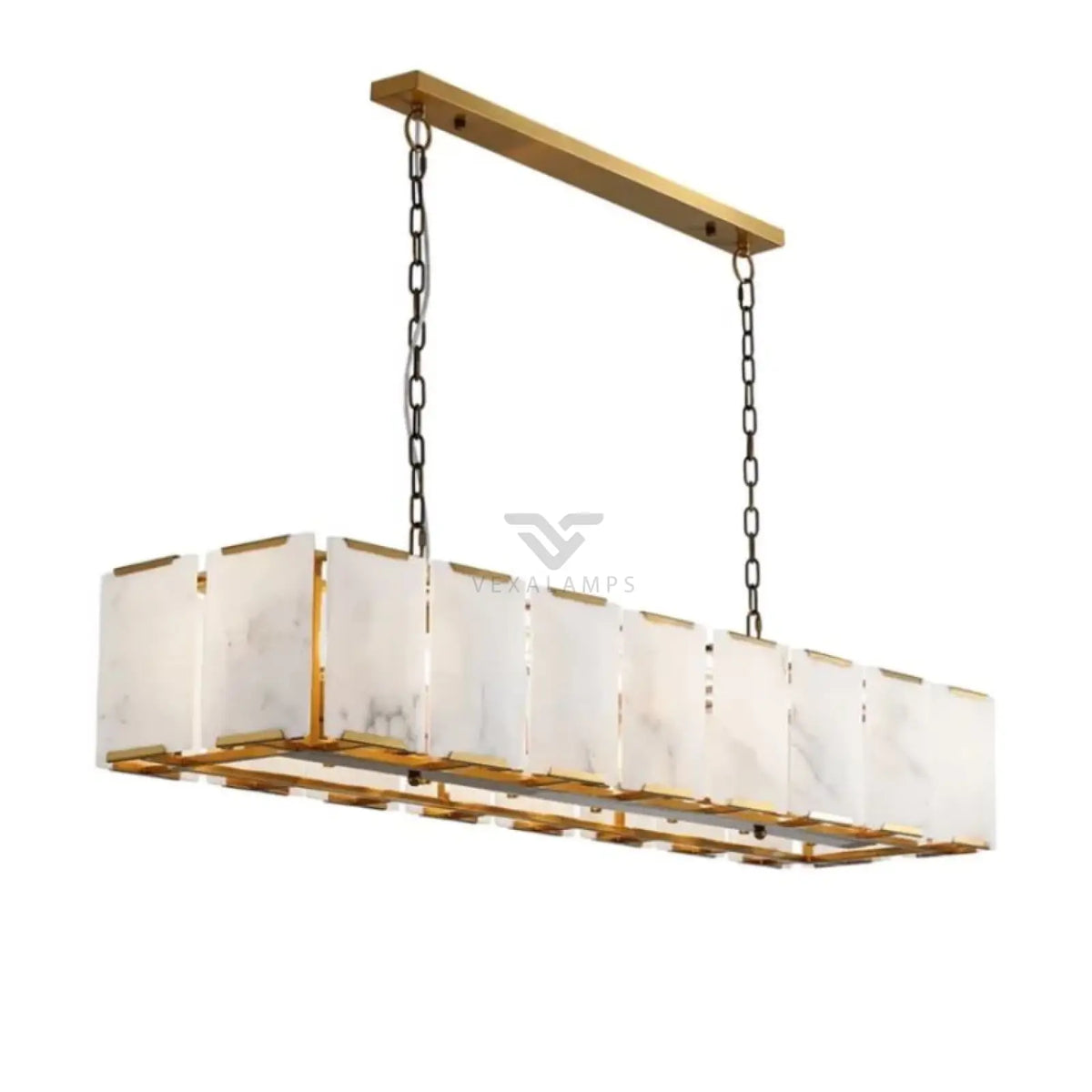 Daybreak Alabaster Rectangle Chandelier - Chandelier