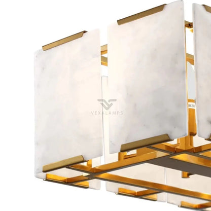Daybreak Alabaster Rectangle Chandelier - Chandelier